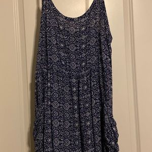 Navy dress with boho print
